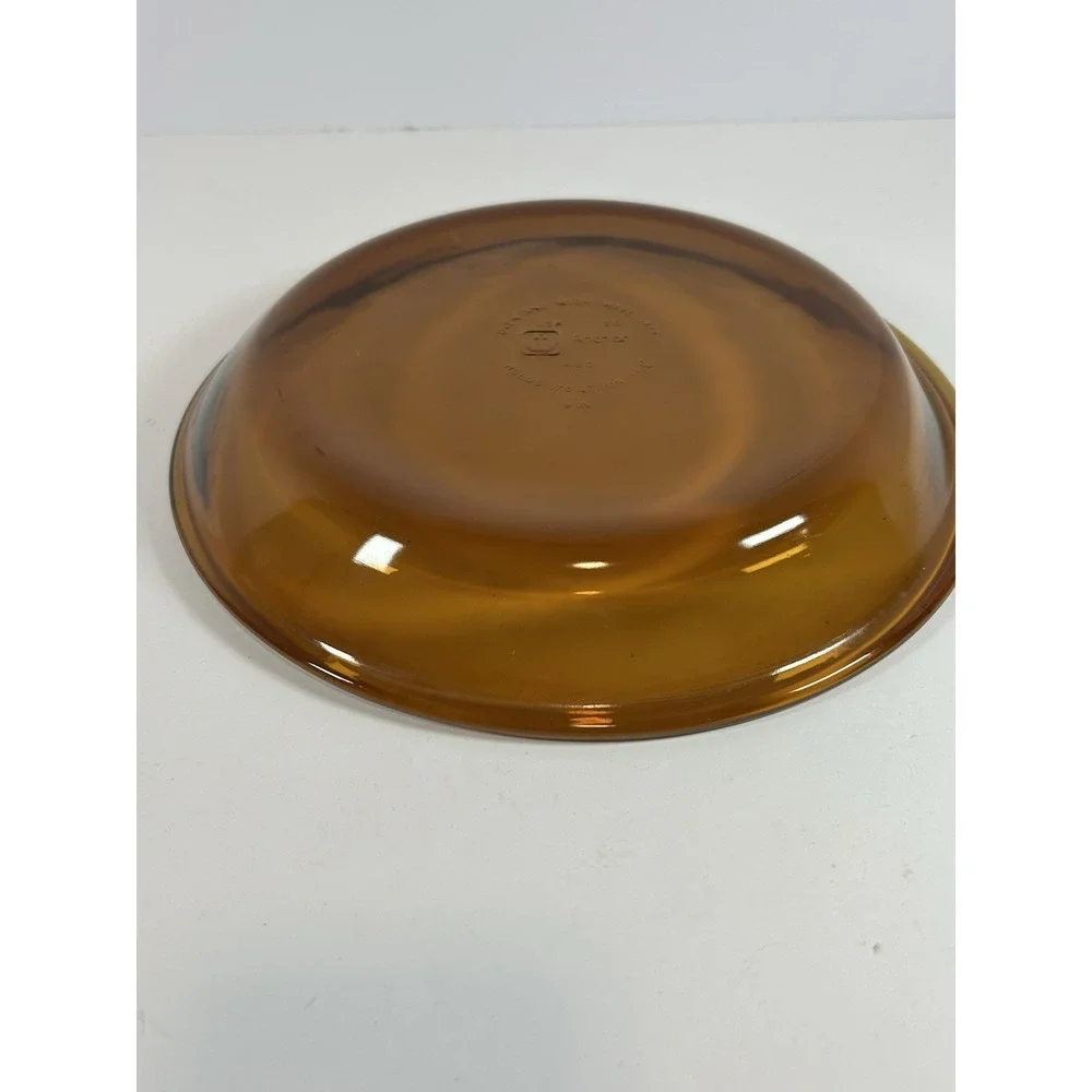 Vintage Anchor‎ Hocking Pie Plate Pan Amber 460 USA  9